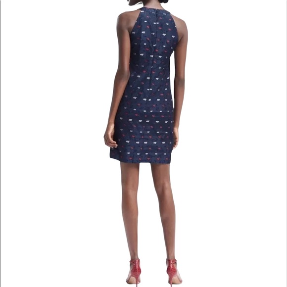 Banana Republic Pleated Bow Front Halter Shift Dress in Navy $138 - Picture 4 of 7